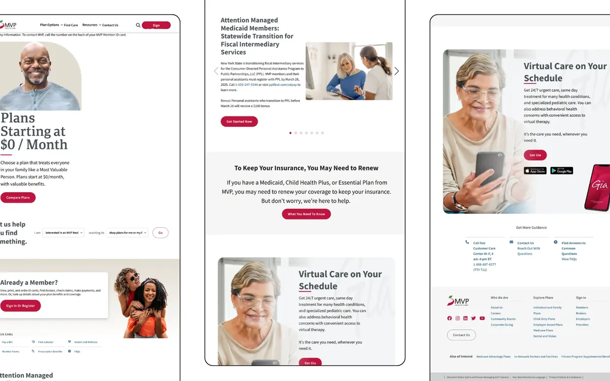 Aperçu du site MVP Healthcare